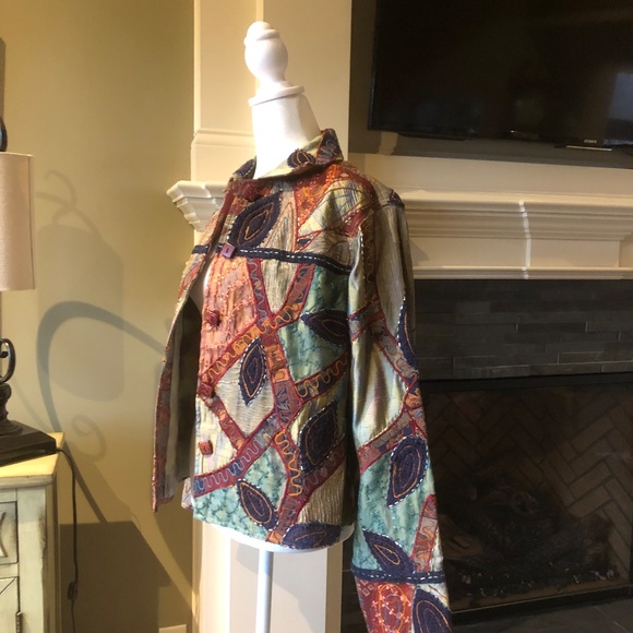 Anage Vintage Multicolored Patchwork Jacket Size Small Long Sleeve - Picture 6 of 11
